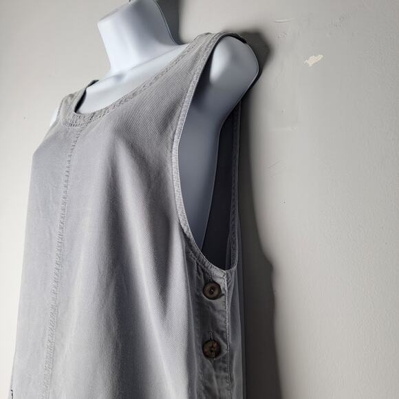 Talbots Lagenlook Modest Jumper Dress Gray M 100% Tencel Lyocell USA Pockets VTG - Picture 5 of 11